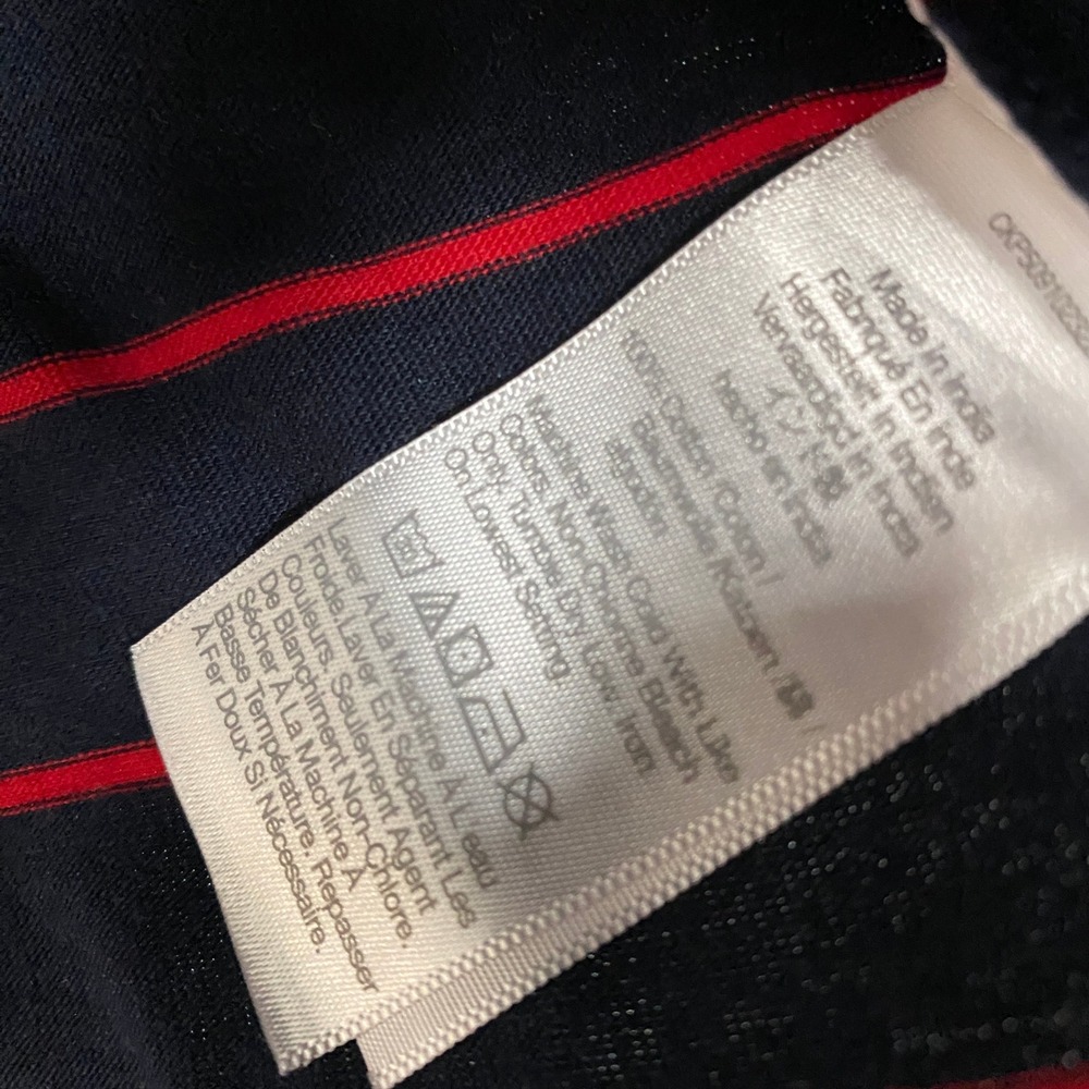 Madewell Top Womens Small Perfect Crewneck Tee Jersey Navy Red Stripe NY733 - Picture 9 of 11